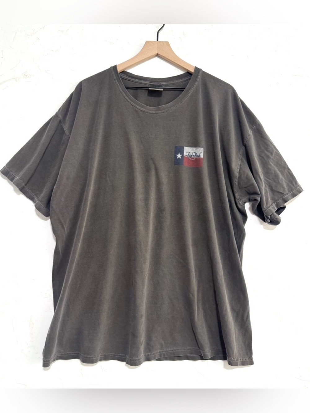 Comfort Colors Laid-Back Texas Flag Washed Charcoal Graphic T-Shirt XXL